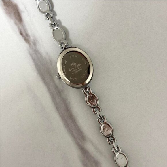 Sku0455 cute silver mini watch bracelet with multicoloured natural stone inserts - Picture 4 of 6